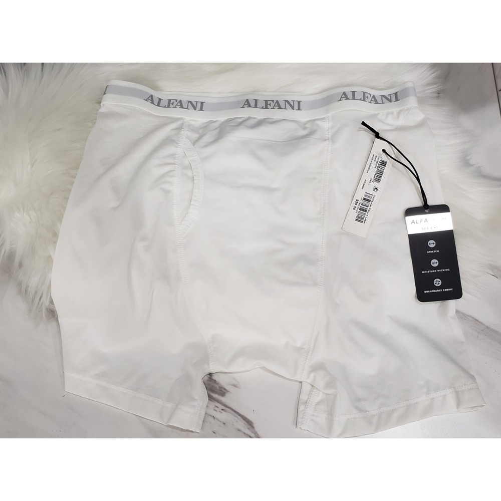 NEW Alfani Boxer Briefs Men's Small Air Mesh Quick-Dry Stretch Breathable White